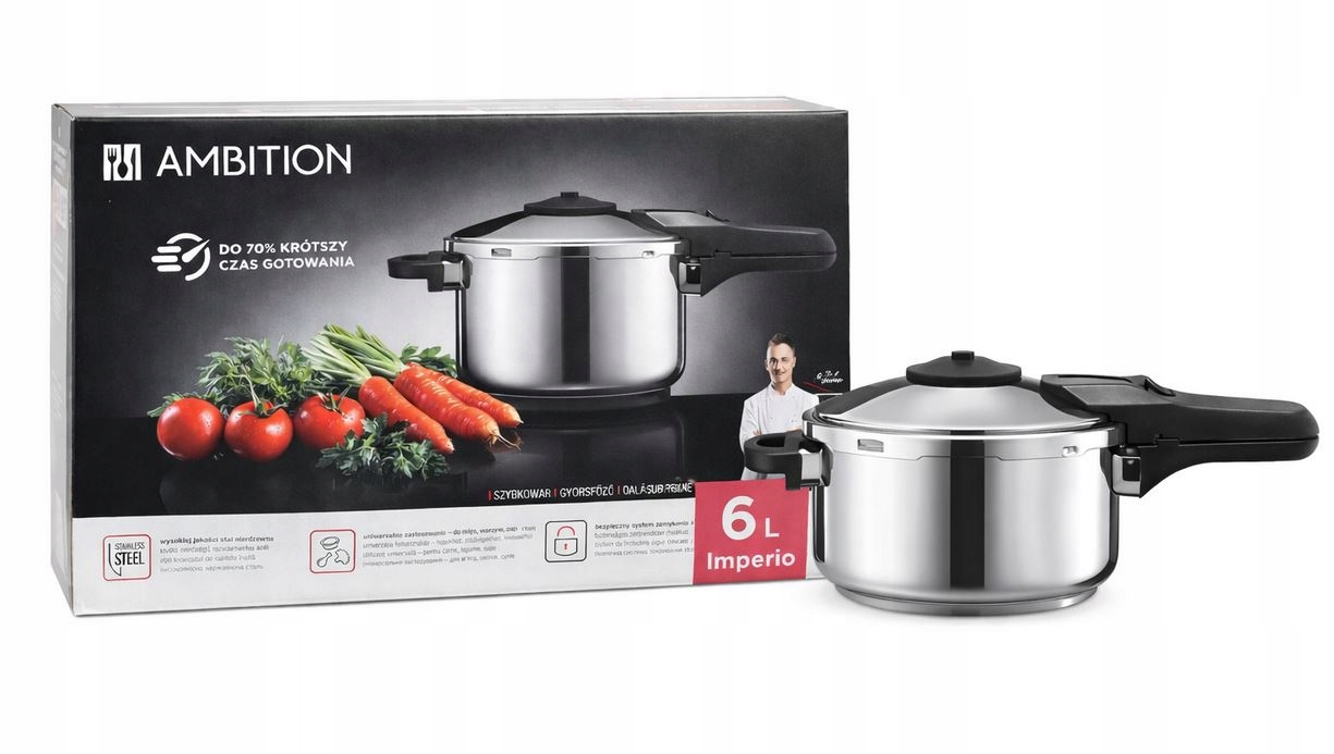 Szybkowar Ambition 6L Imperio Stał nierdzewna duży