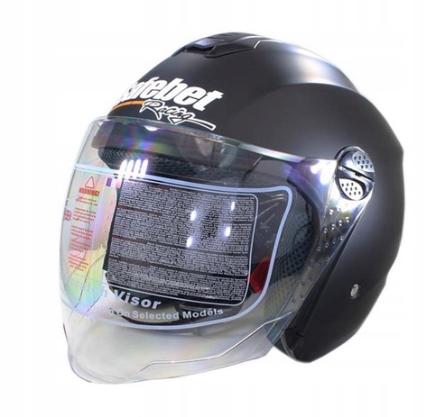 Kask Motocyklowy Na Skuter Chopper Motor Otwarty Czarny Matowy rozm. M