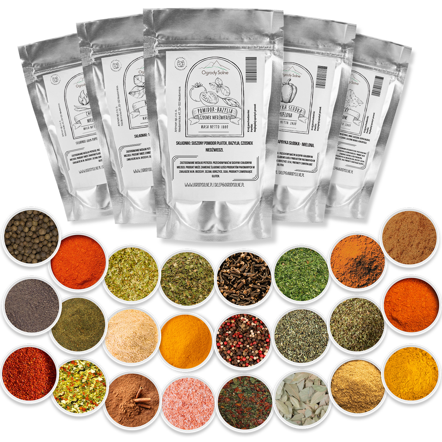 Velká Sada 24 x kořenící směsi bylin a koření vysoké kvality