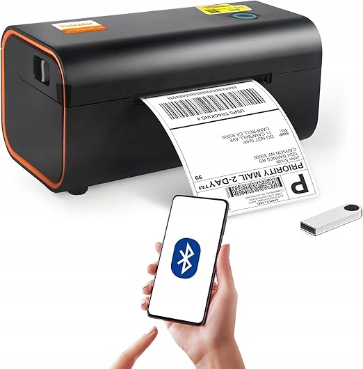 Drukarka Termiczna Etykiet Kurierskich Samoprzylepnych WiFi Bluetooth Usb