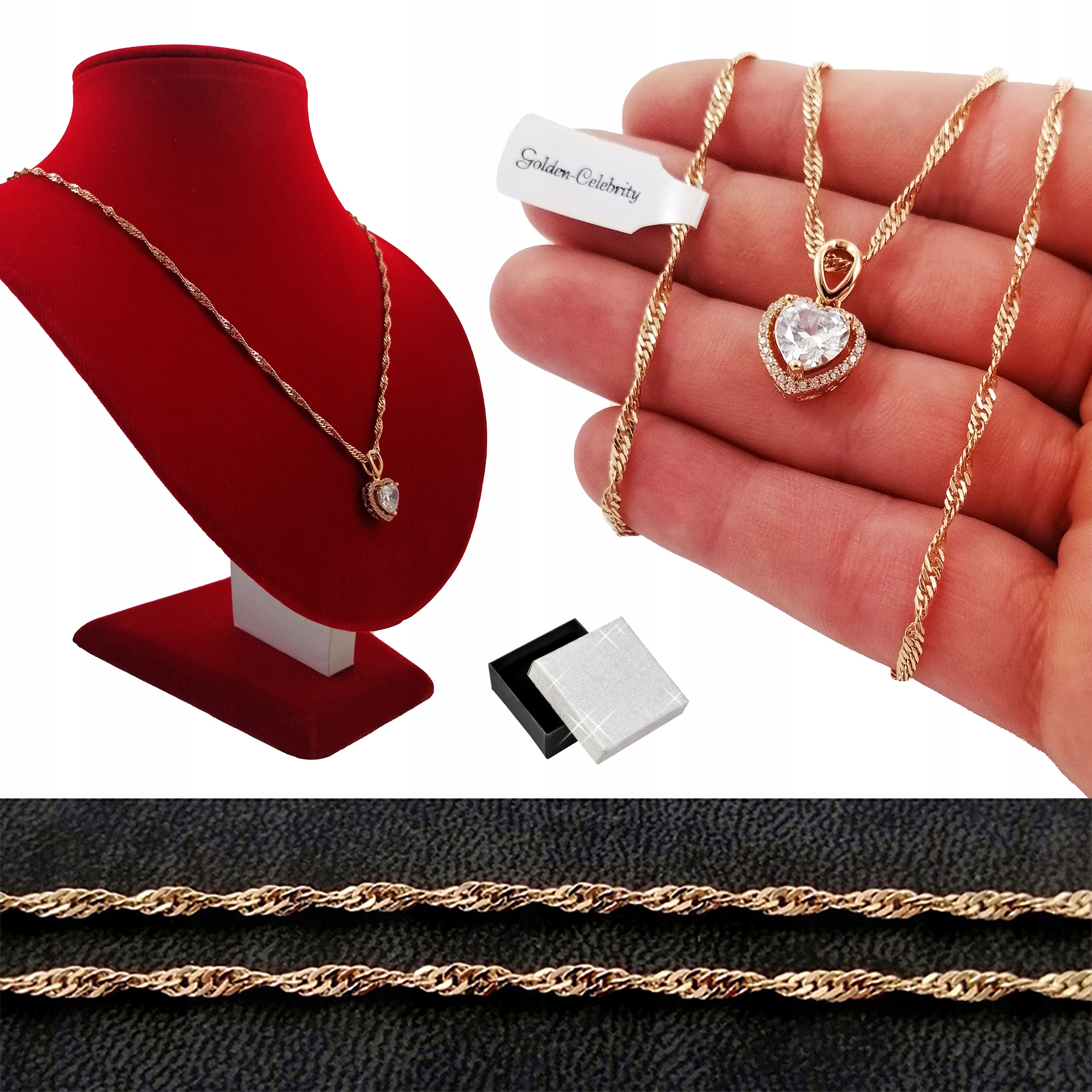 

Złoty Naszyjnik Serce 18K Dla Dziewczyny