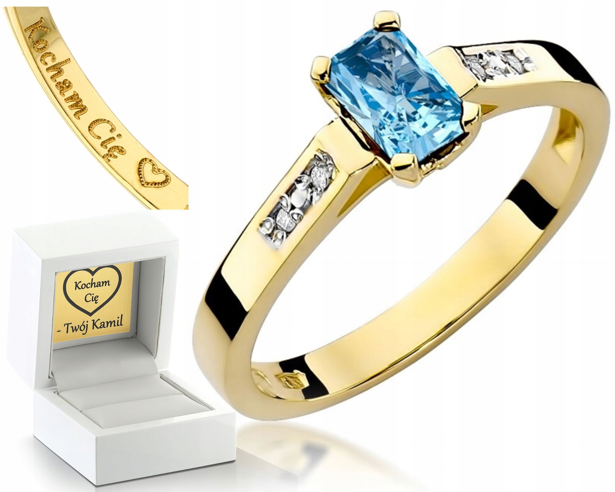 Prstýnek Topaz S Brilianty 0,585 Certifikát