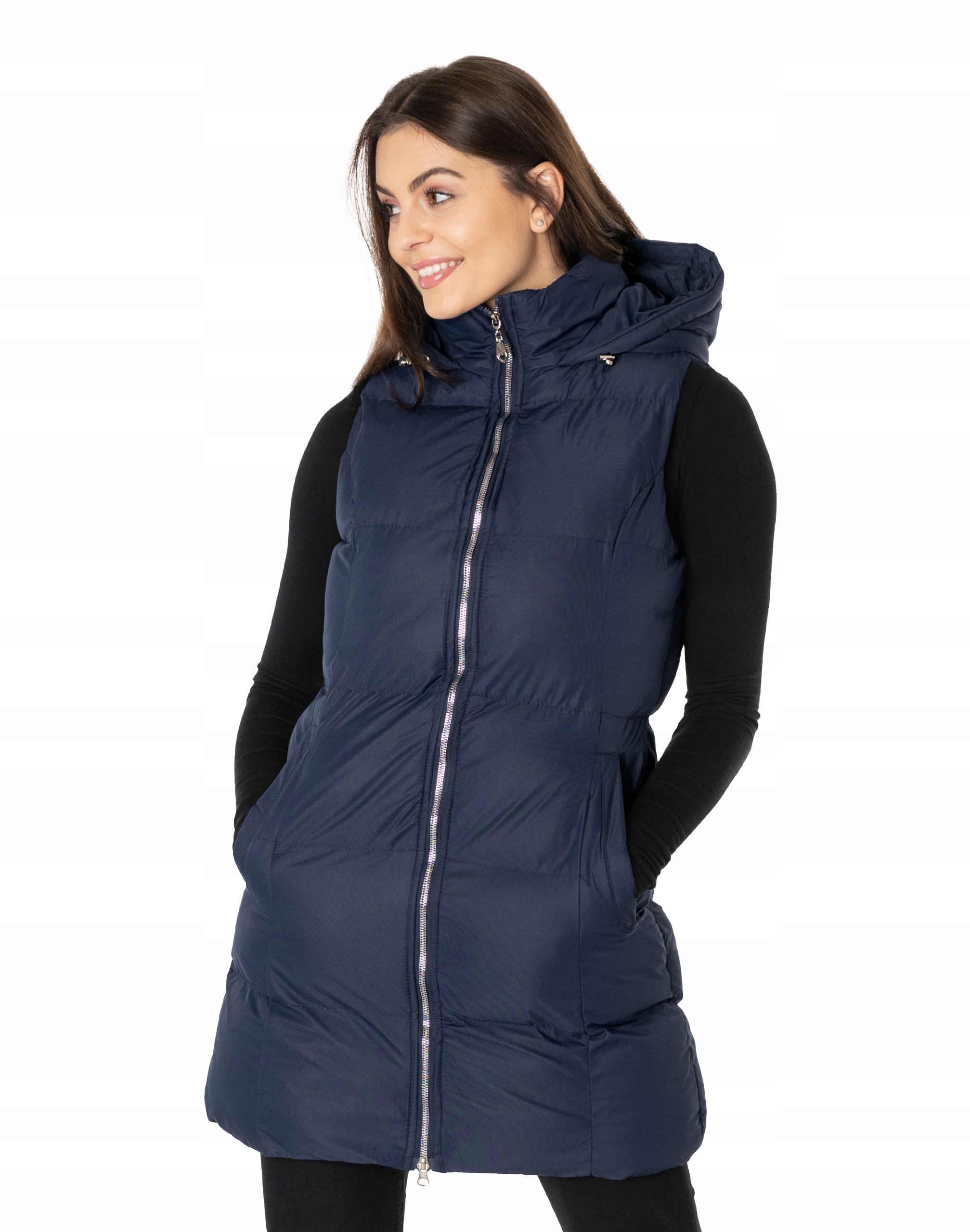 Dlouhá teplá dámská vesta Vesta 721-2 XL