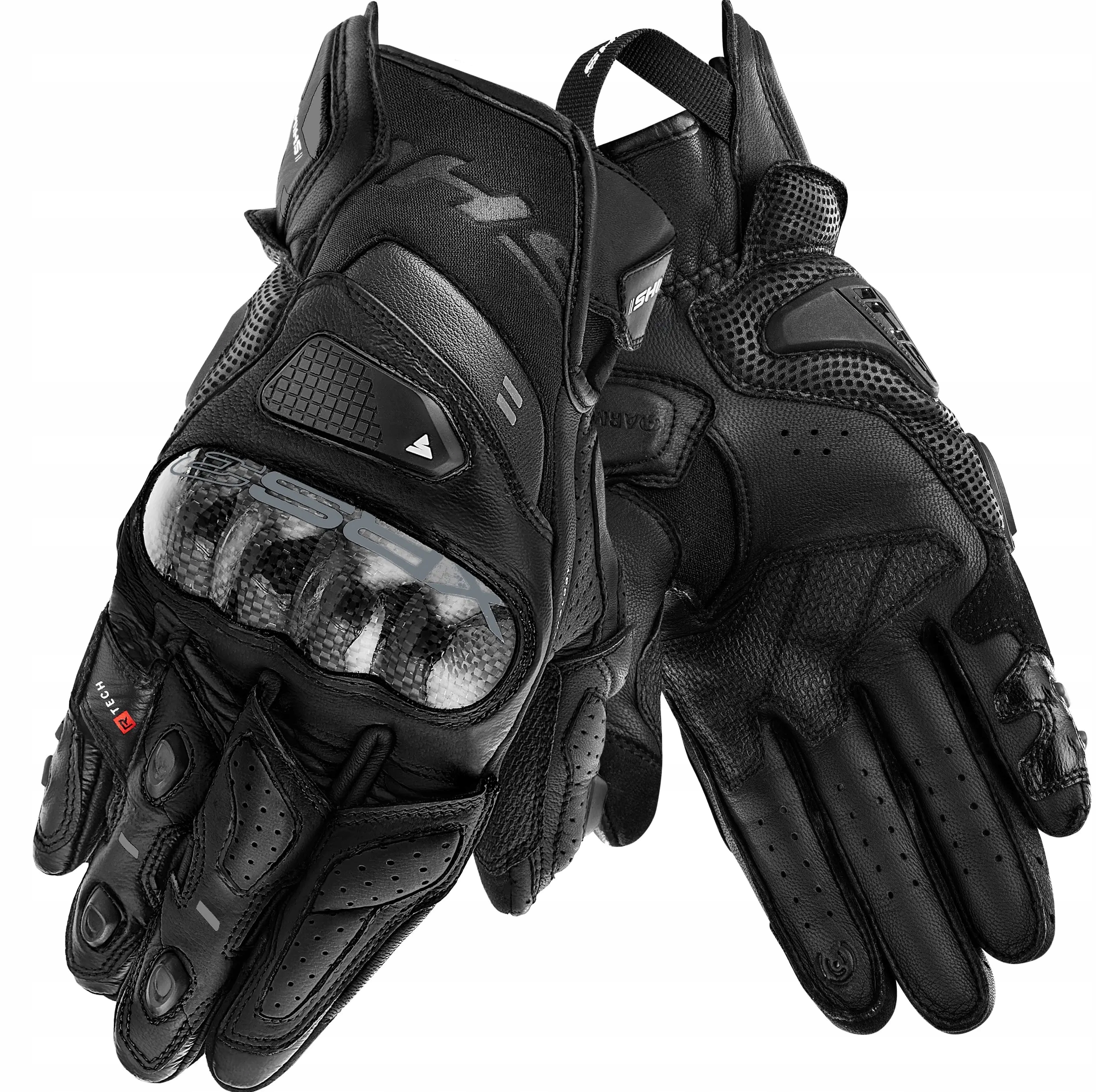 Krátke kožené motocyklové rukavice Shima XRS-3 Men Black M