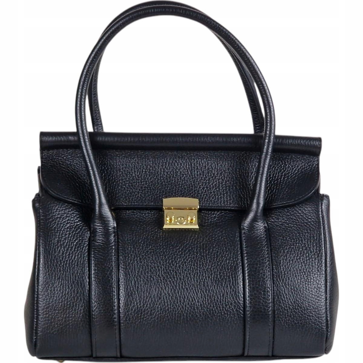 Massimo Contti klasická kožená kabelka, černá