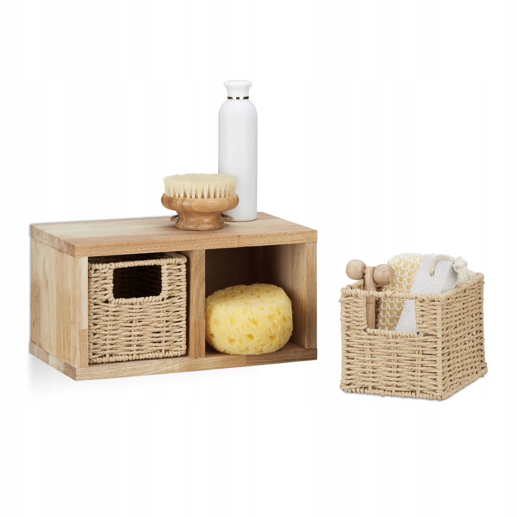 SZAFKA PÓŁKA ŚCIENNA WISZĄCA PÓŁKA Z KOSZAMI RELAXDAYS