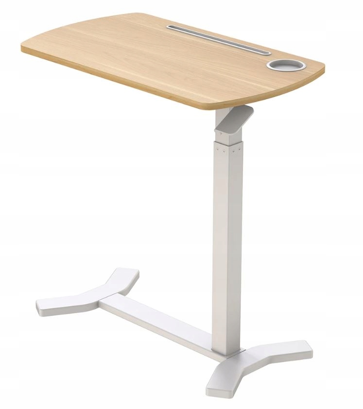 Regulowany stolik na kółkach do laptopa Spacetronik Mobilne Biurko drewno