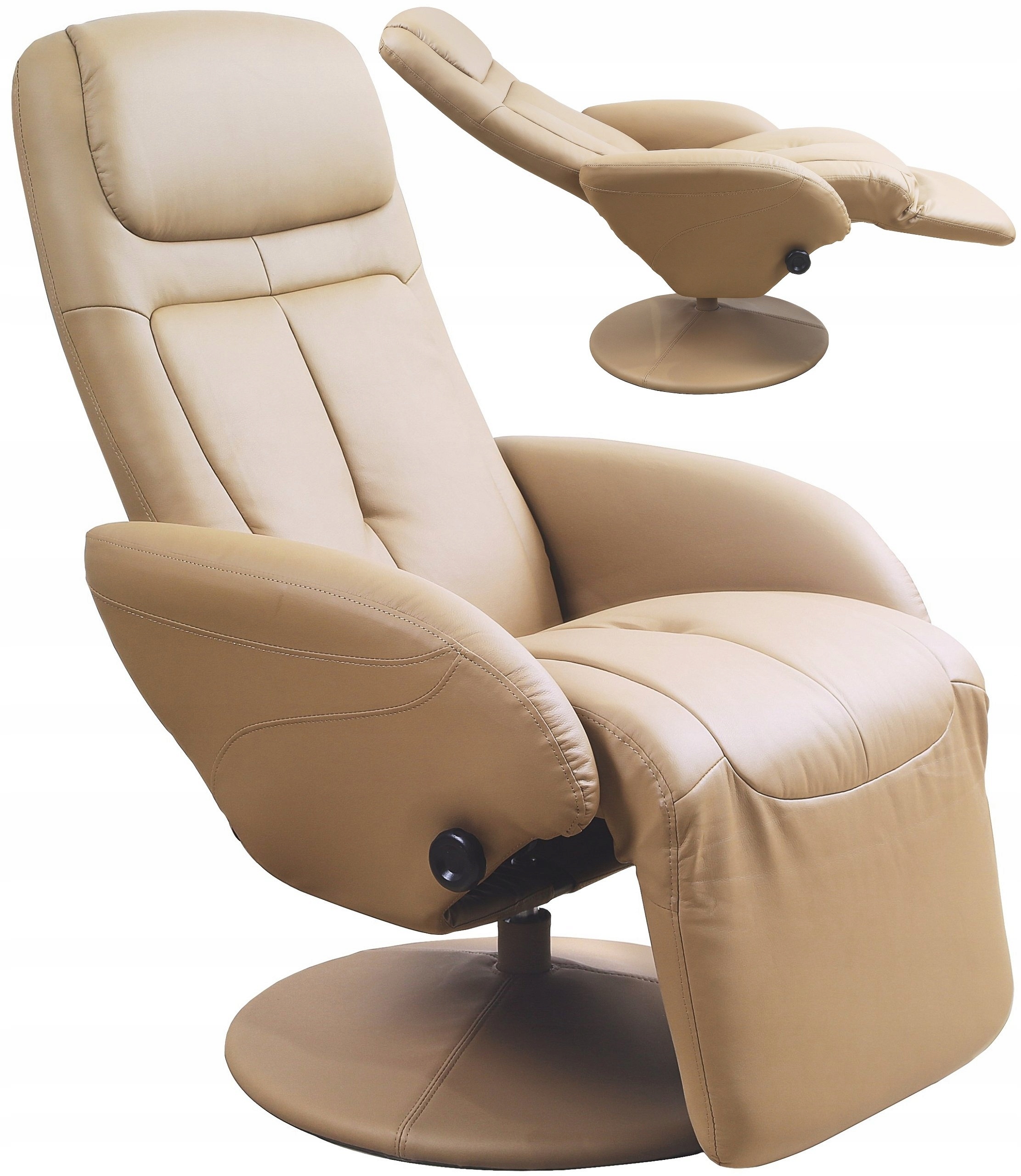 Fotel ROZKŁADANY wypoczynkowy Optima beżowy