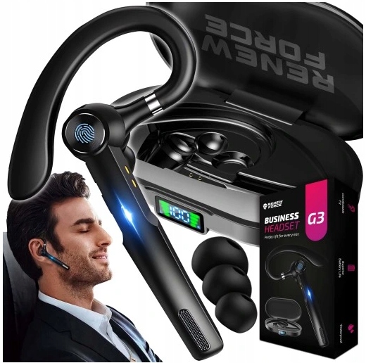 ZESTAW SŁUCHAWKOWY BEZPRZEWODOWY BLUETOOTH 5.1 SŁUCHAWKA DO ROZMÓW TELEFONU