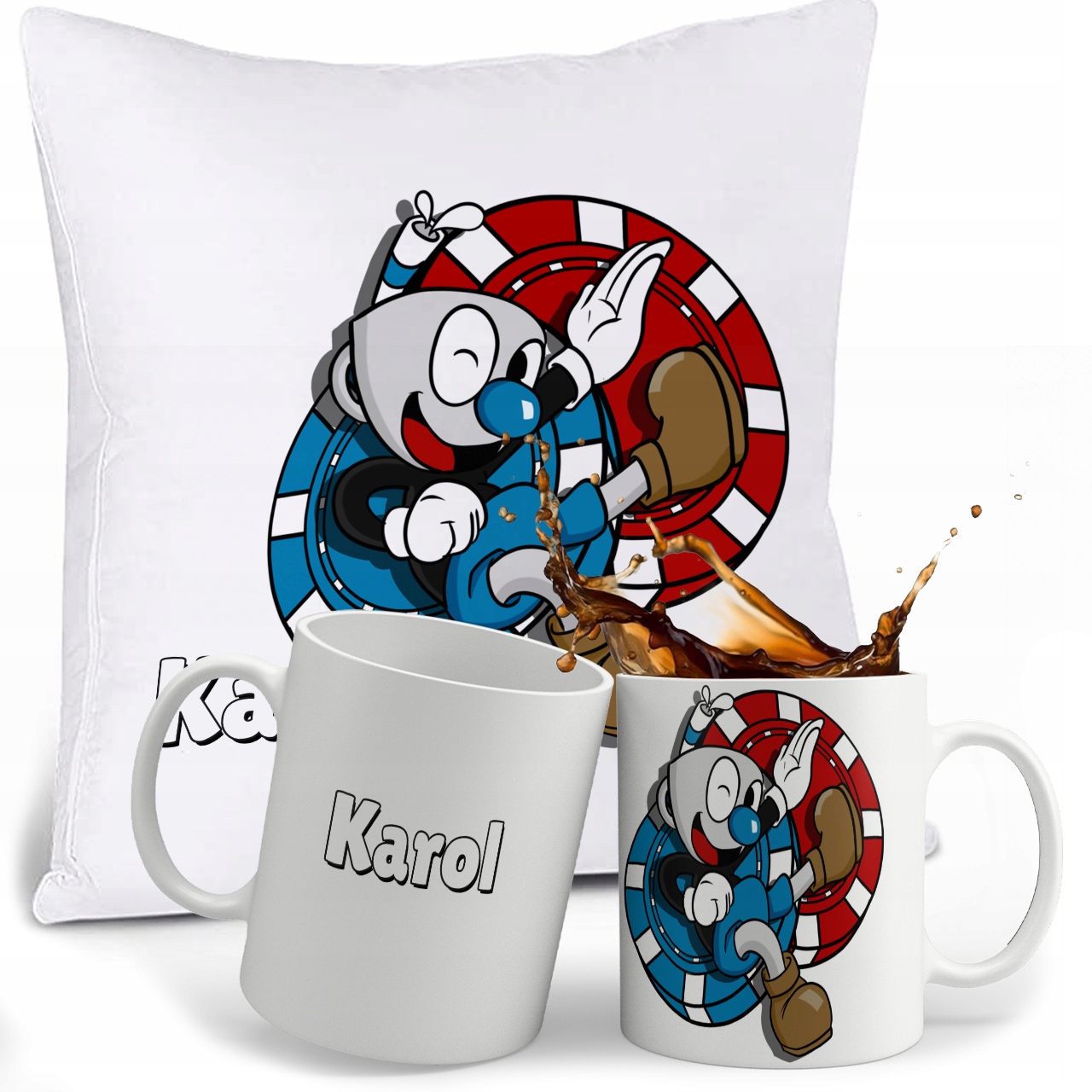 

Zestaw Cuphead Kubek Poduszka Imie