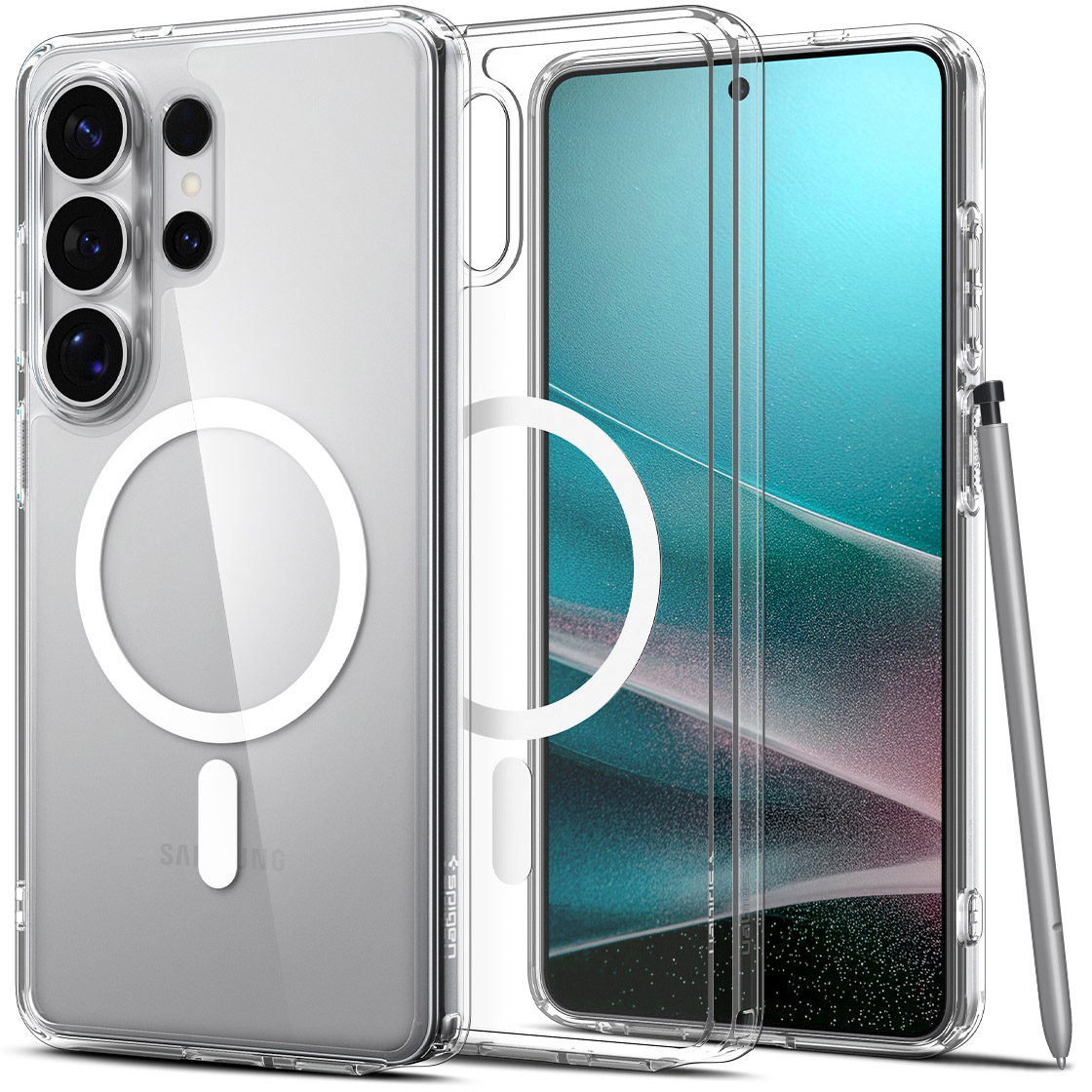 Etui do Samsung S26 Ultra Spigen Ultra Hybrid Mag przezroczysto-białe