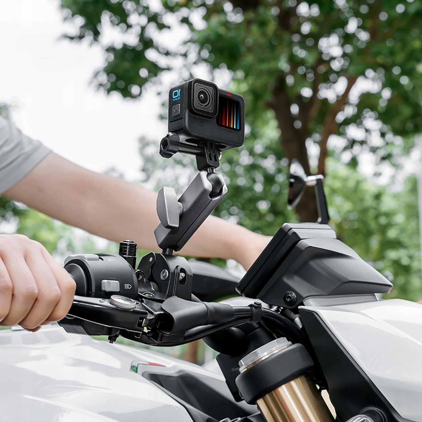 Uchwyt Motocyklowy GoPro Insta360 DJI Dual 360 Kamera Rower Obrotowy VZU — miniatura 6