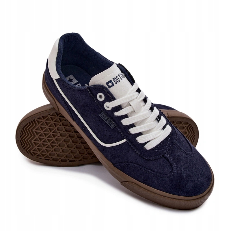 Pánské Tenisky Big Star Nízké Šněrovací Pohodlné TT174091 Tmavě Modré 41