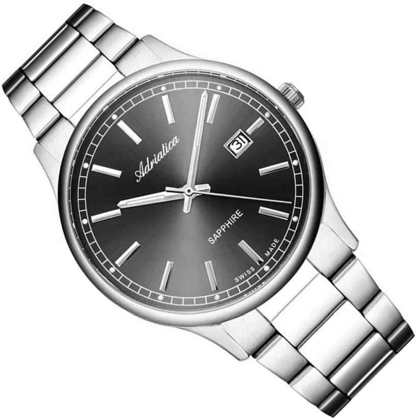 Klasický Švýcarský Pánské Hodinky Adriatica A1293 S Datem Z Ocelového Safíru