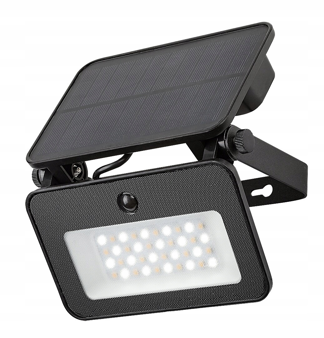 Solárny Led reflektor nad garážou, čierny, so snímačom 6W IP65 Rabalux