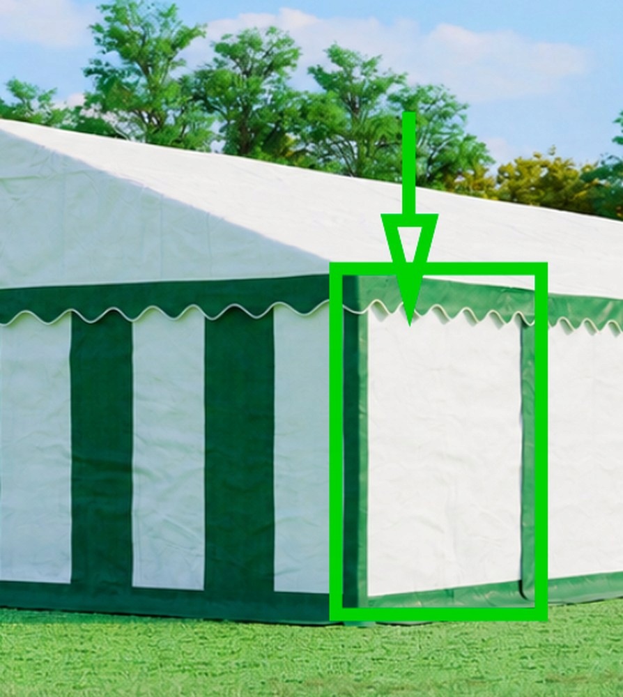 Plná bočnice 2x2 m pro párty stan Pvc Zeleno-bílá
