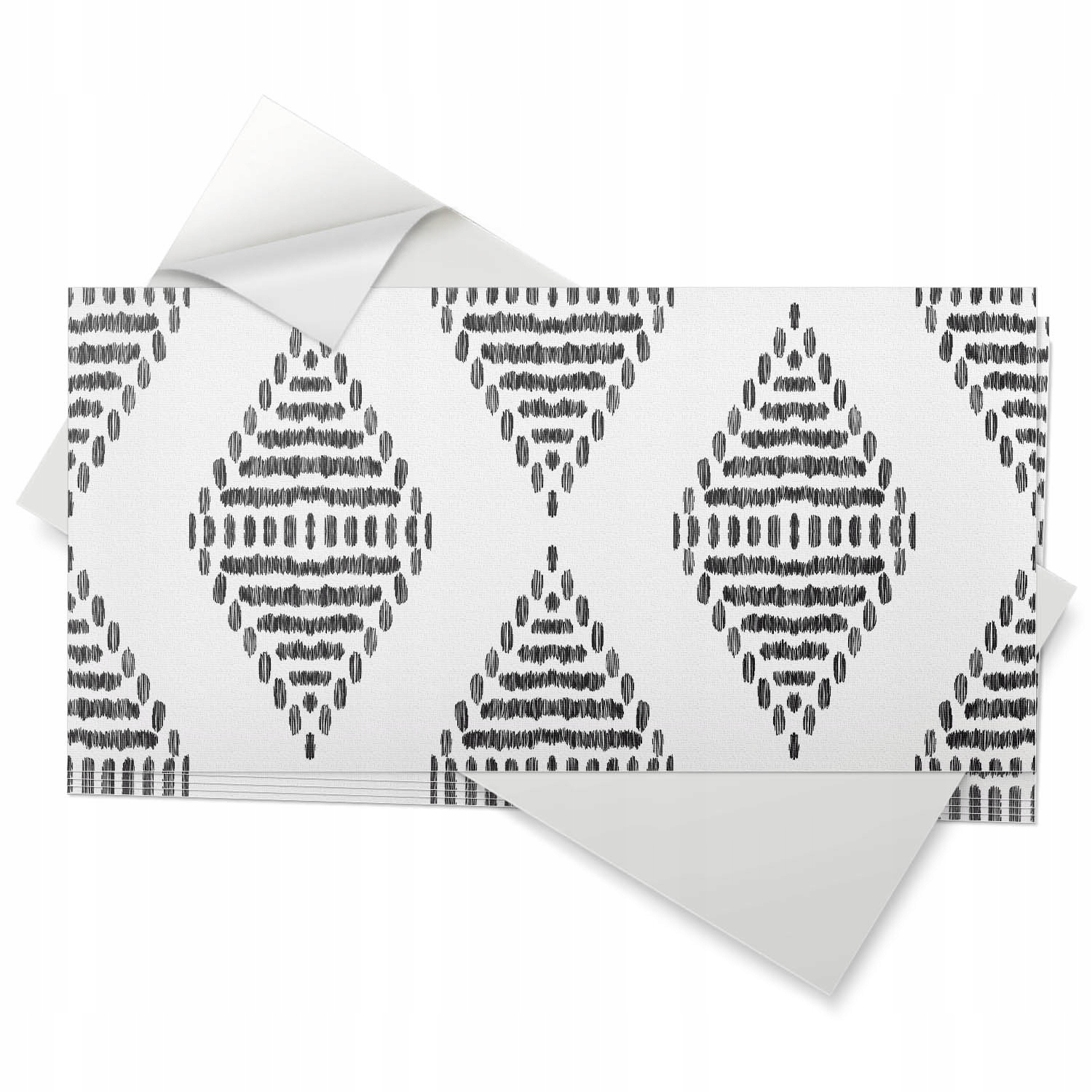 Sada nástěnných vinylových dlaždic 6 ks 60x30 cm Vzor kosočtverců s liniemi