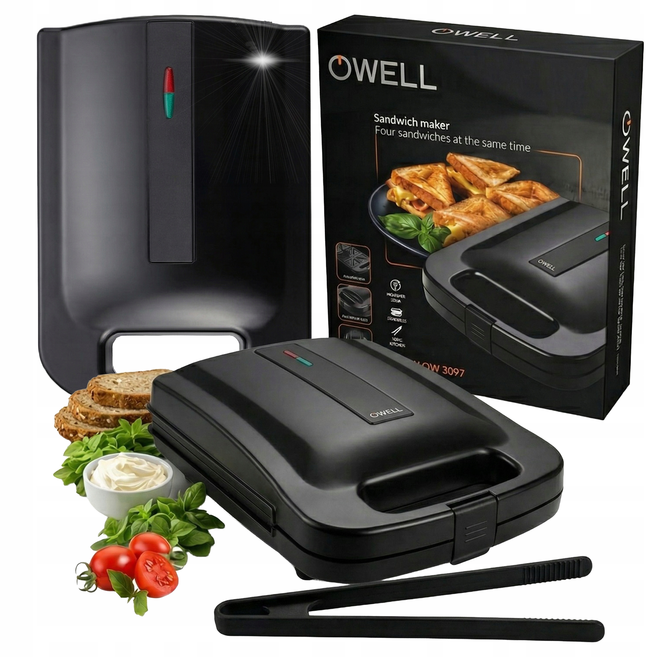 Sendvičovač Sandwich Toastů Nepřilnavý povrch Silné kleště