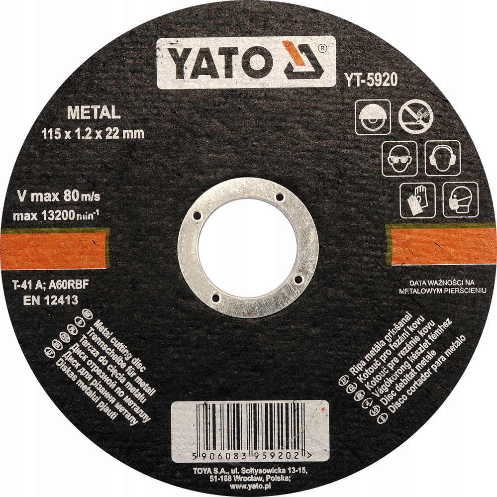 

Tarcza do cięcia metalu 115x1,2x22,2 YT-5920 Yato