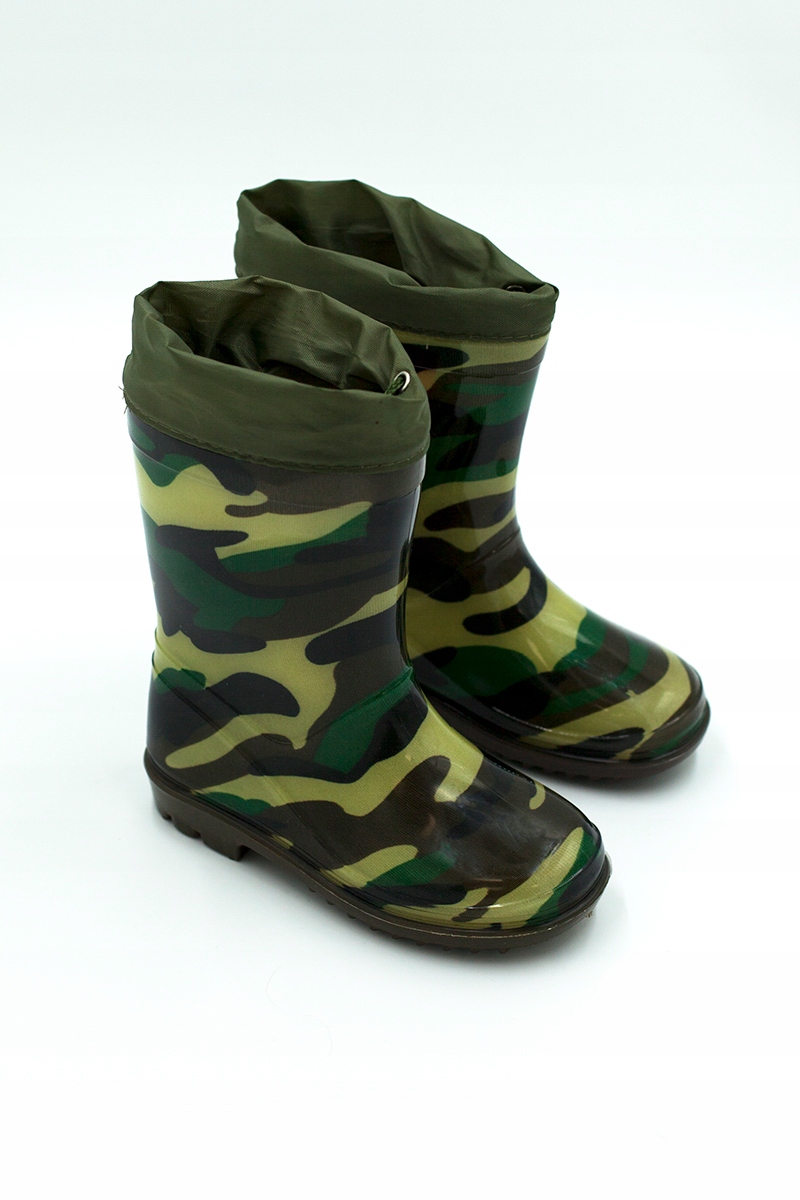 Kalosze DZIECIĘCE gumowce WSUWANE moro ZIELONE (24) Marka Inna marka