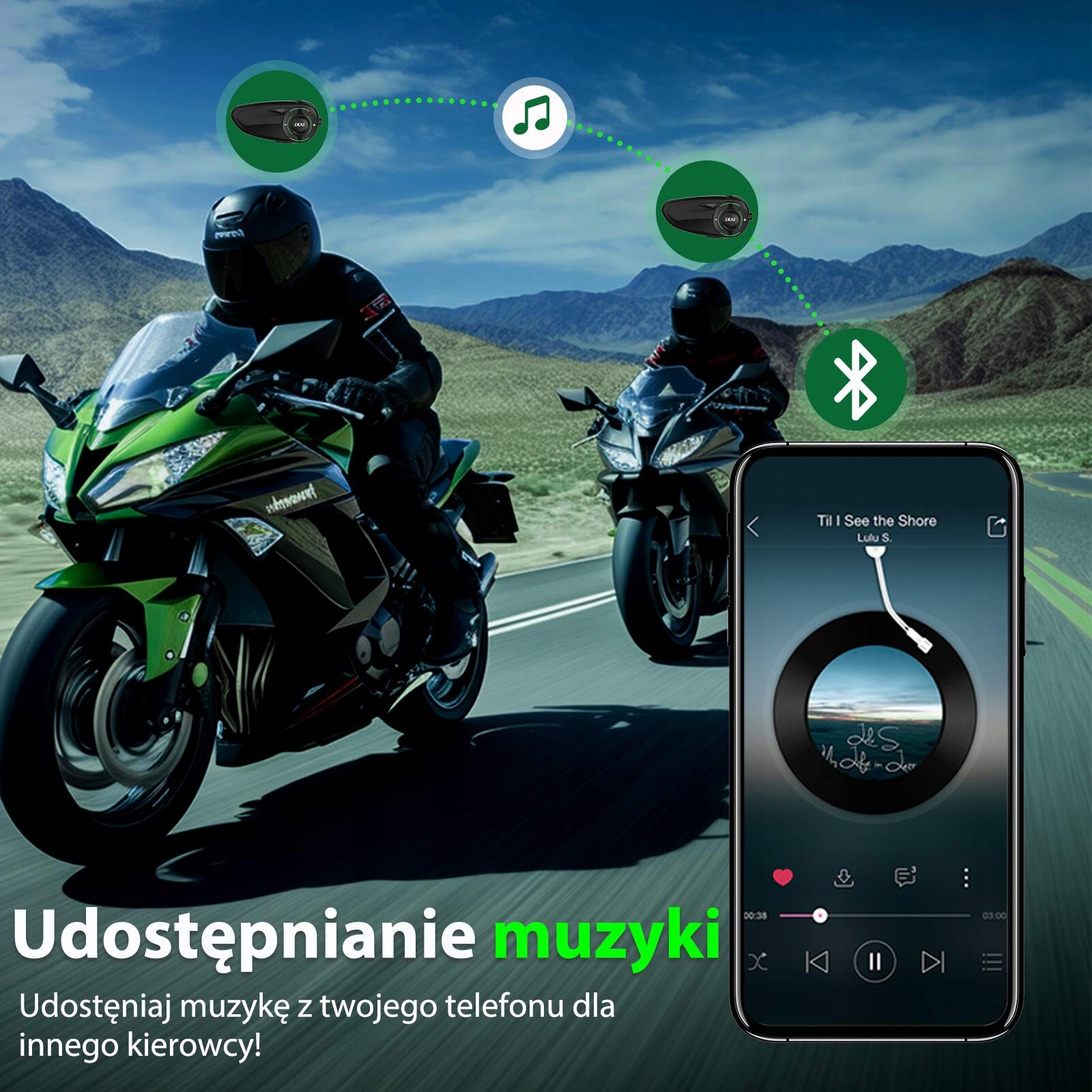 INTERKOM MOTOCYKLOWY EJEAS Q8 DO 6 KIEROWCÓW JEDNOCZEŚNIE RADIO FM BT 5.1 Typ mikrofonu hybrydowy integralny