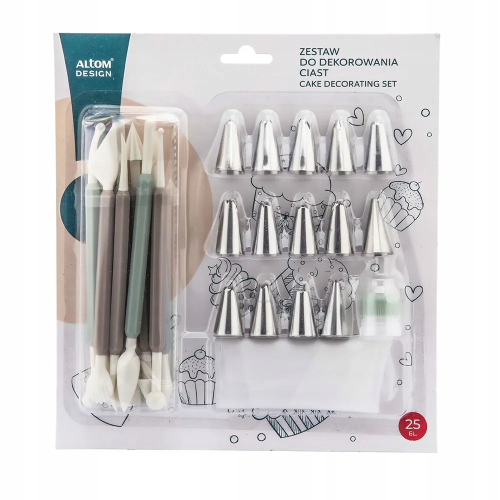 Rękaw cukierniczy + tylki i narzędzia do dekoracji Altom Design Zestaw 25el Marka Altom Design