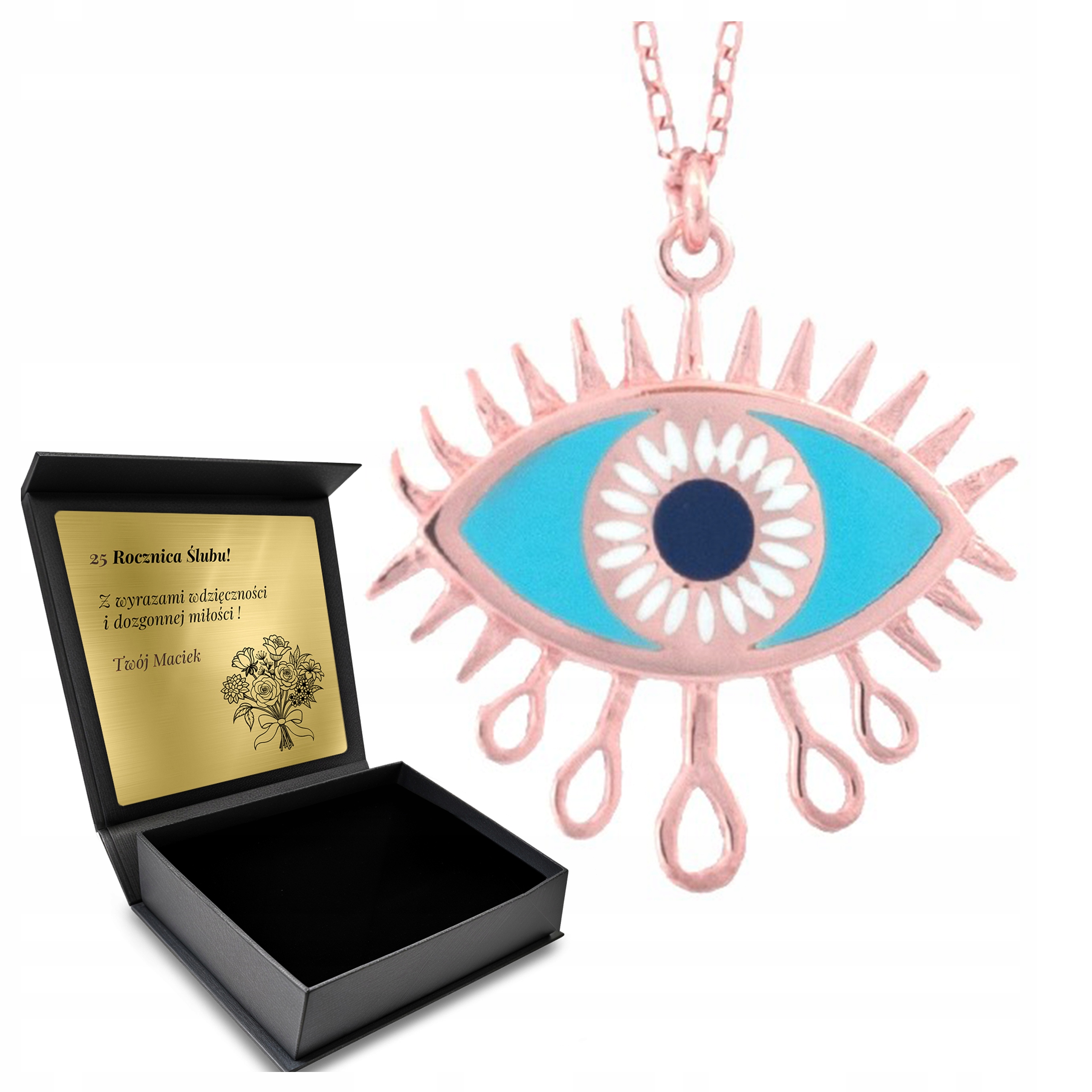 Zlatý Náhrdelník Růžové Zlato Oko Proroka Dárek Den žen S Gravírováním