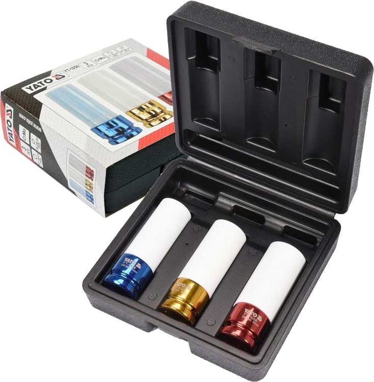 Yato Nasadki Udarowe Do Felg Aluminiowych Alufelg Zestaw 3szt 1/2"