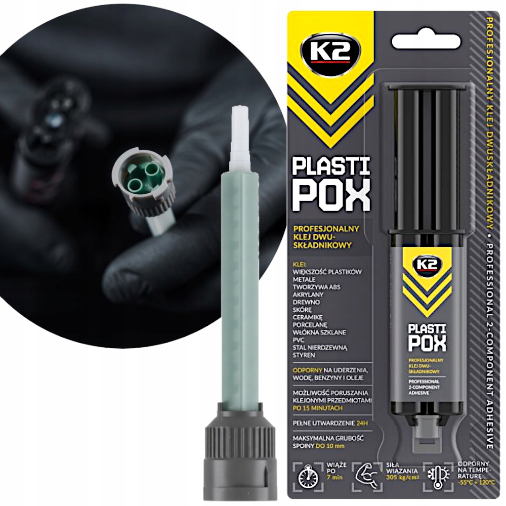K2 Plastipox Klej Epoksydowy Dwuskładnikowy Do Plastiku Mieszacz Do Kleju