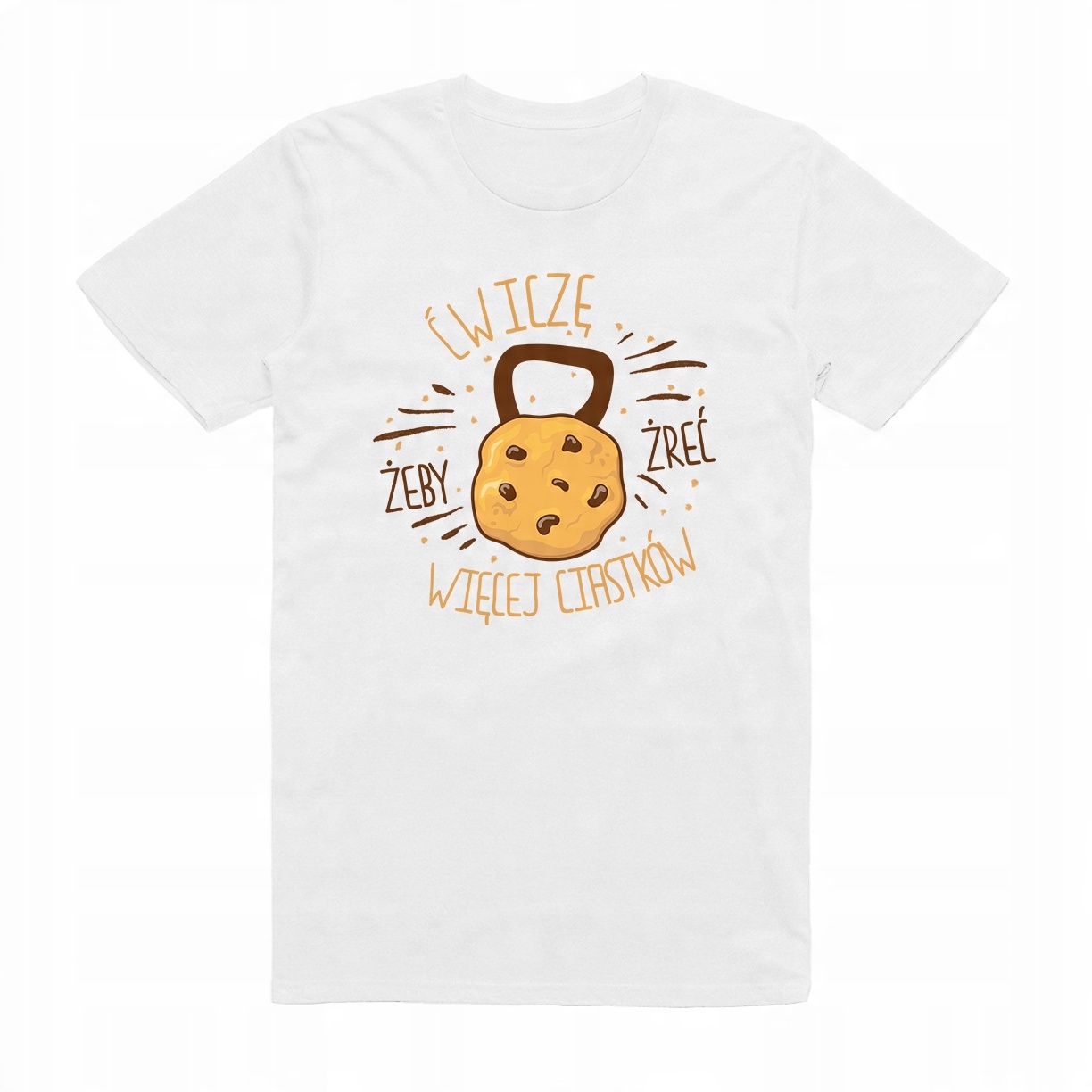 

M - Koszulka T-shirt Ciastko Ćwiczę Na Siłownie