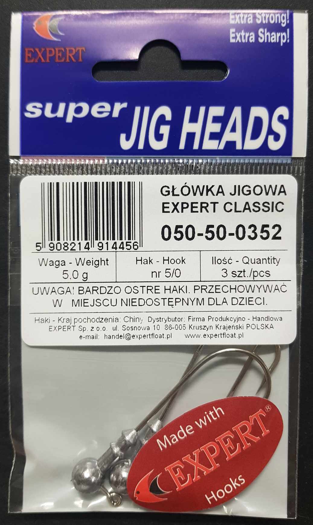 Główka jigowa Expert Classic 5g hak nr 5/0
