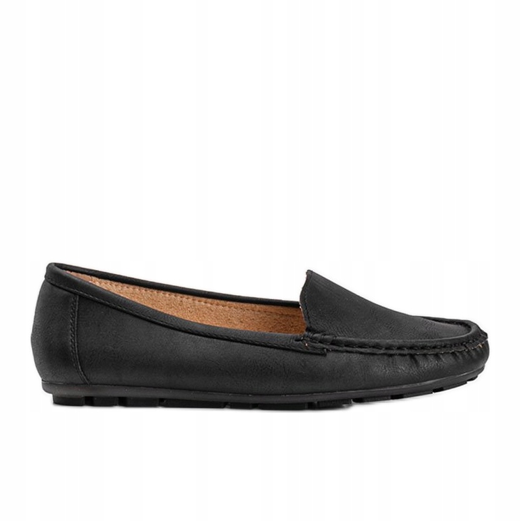 

Czarne Skóra ekologiczna Buty Mokasyny r.38