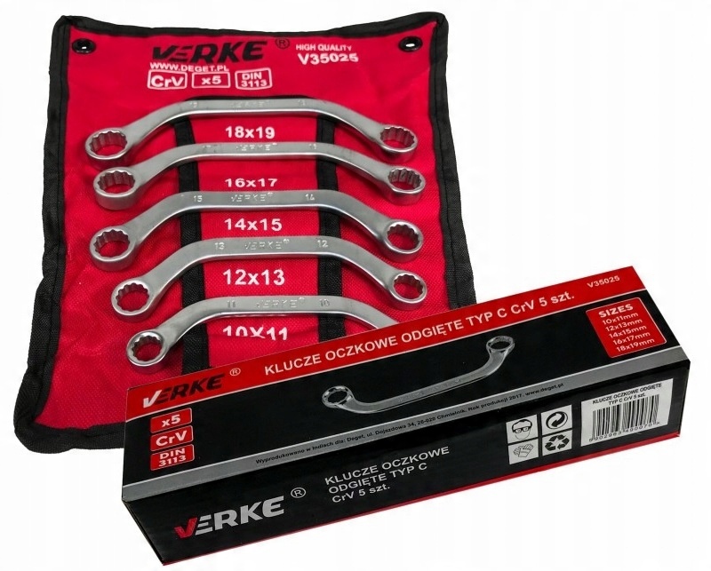 

Verke Klucze Oczkowe Typ C 5 szt Alternator Etui