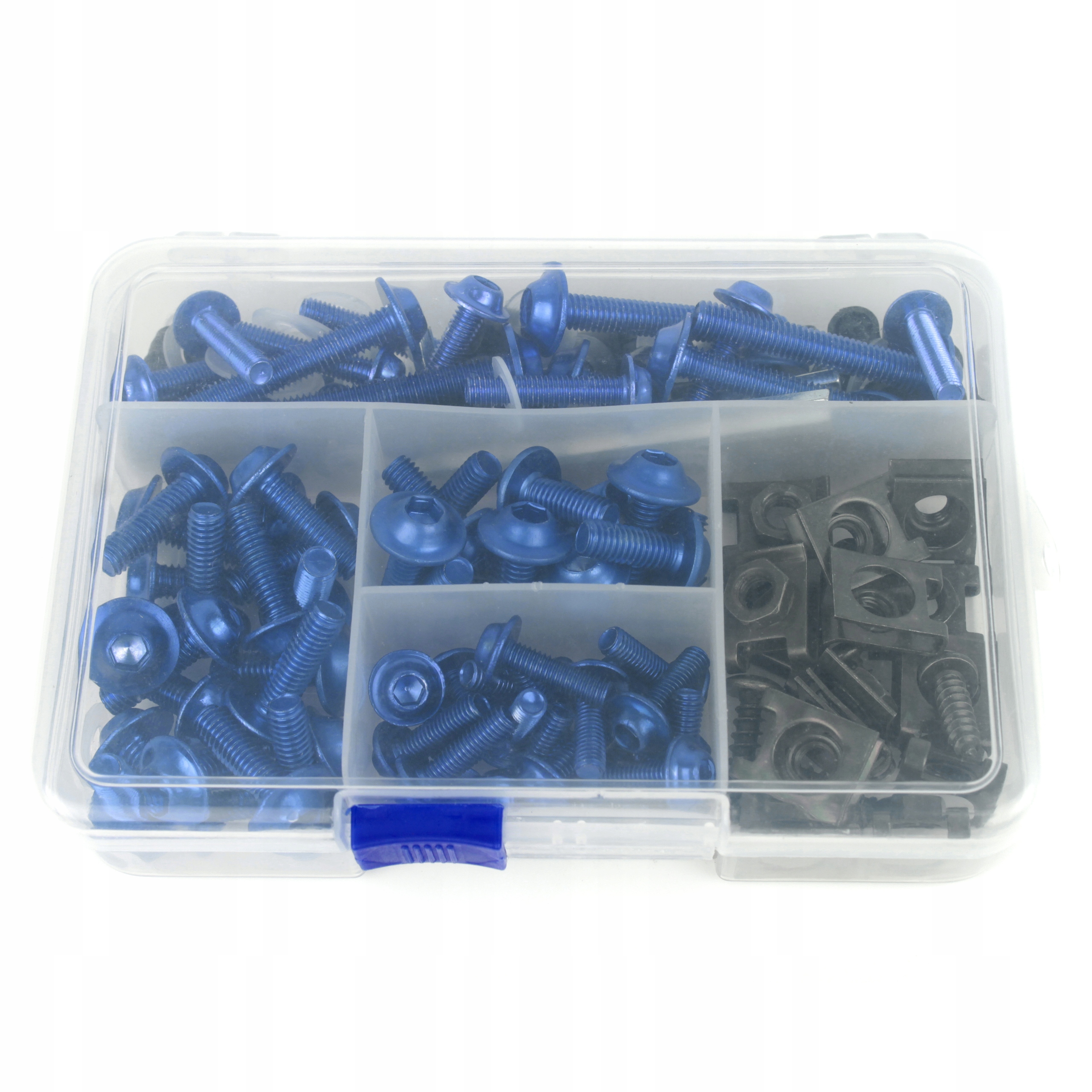 ZESTAW ŚRUB ŚRUBKI OWIEWKI ALUMINIOWE NIEBIESKIE Producent RacePro