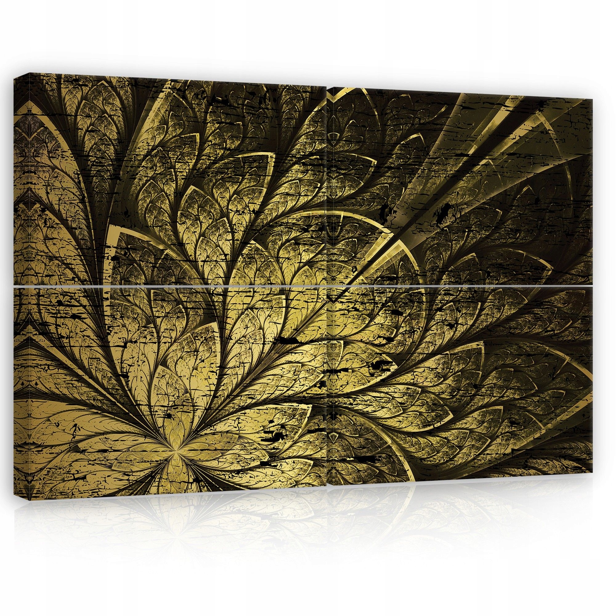 Obraz 120x80 Zlatý vzor fraktál abstrakcia textúra polypov moderný