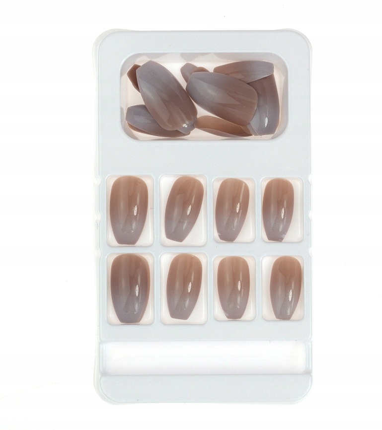 SZTUCZNE PAZNOKCIE TIPSY OMBRE BALLERINA P003-3 Kolor Odcienie brązu i beżu