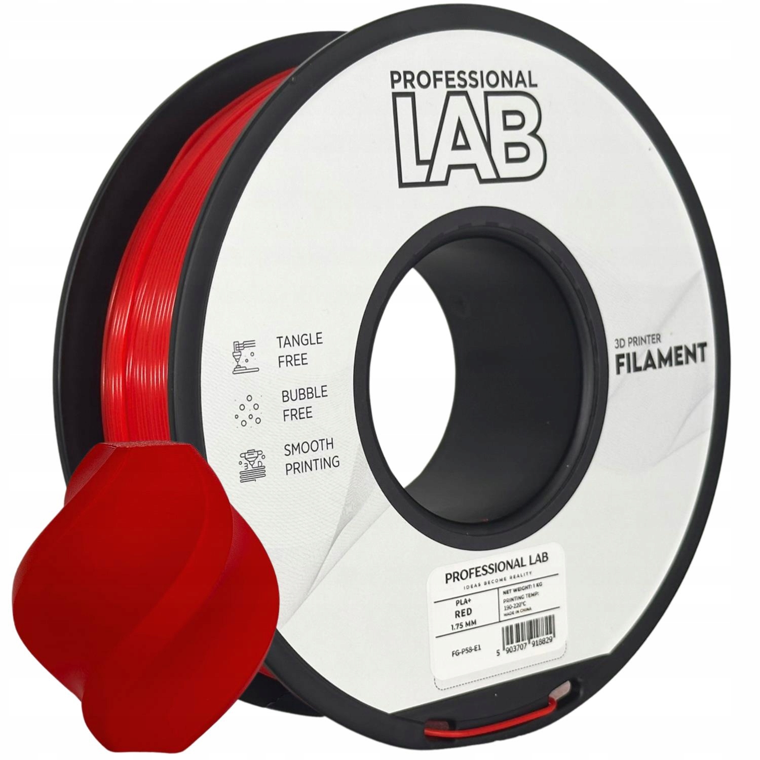 Filament PLA+ Professional Lab 1.75mm 1kg czerwony