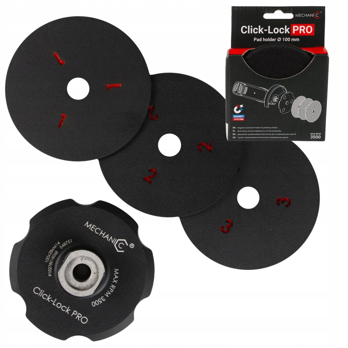 Magnetický Držák Se 3 Kotouči 100XM14 Click-lock Pro Distar 910278018068