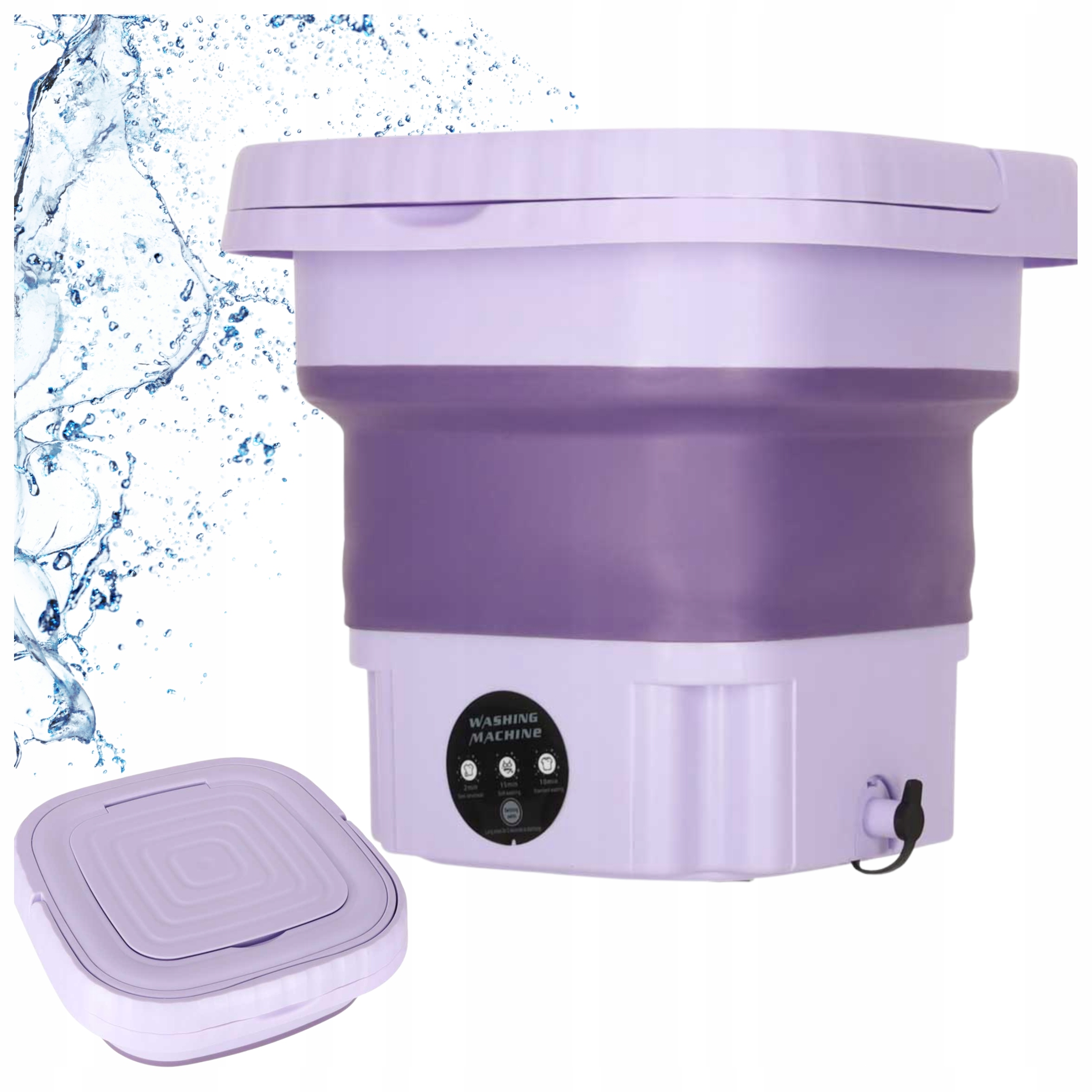 Pralka Turystyczna Mini Składana Przenośna Wirnikowa Automatyczyna 8L