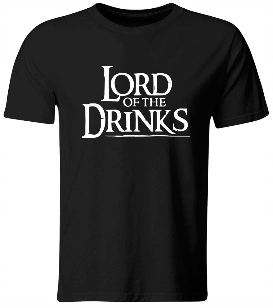 KOSZULKA LORD OF THE DRINKS PARODIA, CZARNA, ROZ. L