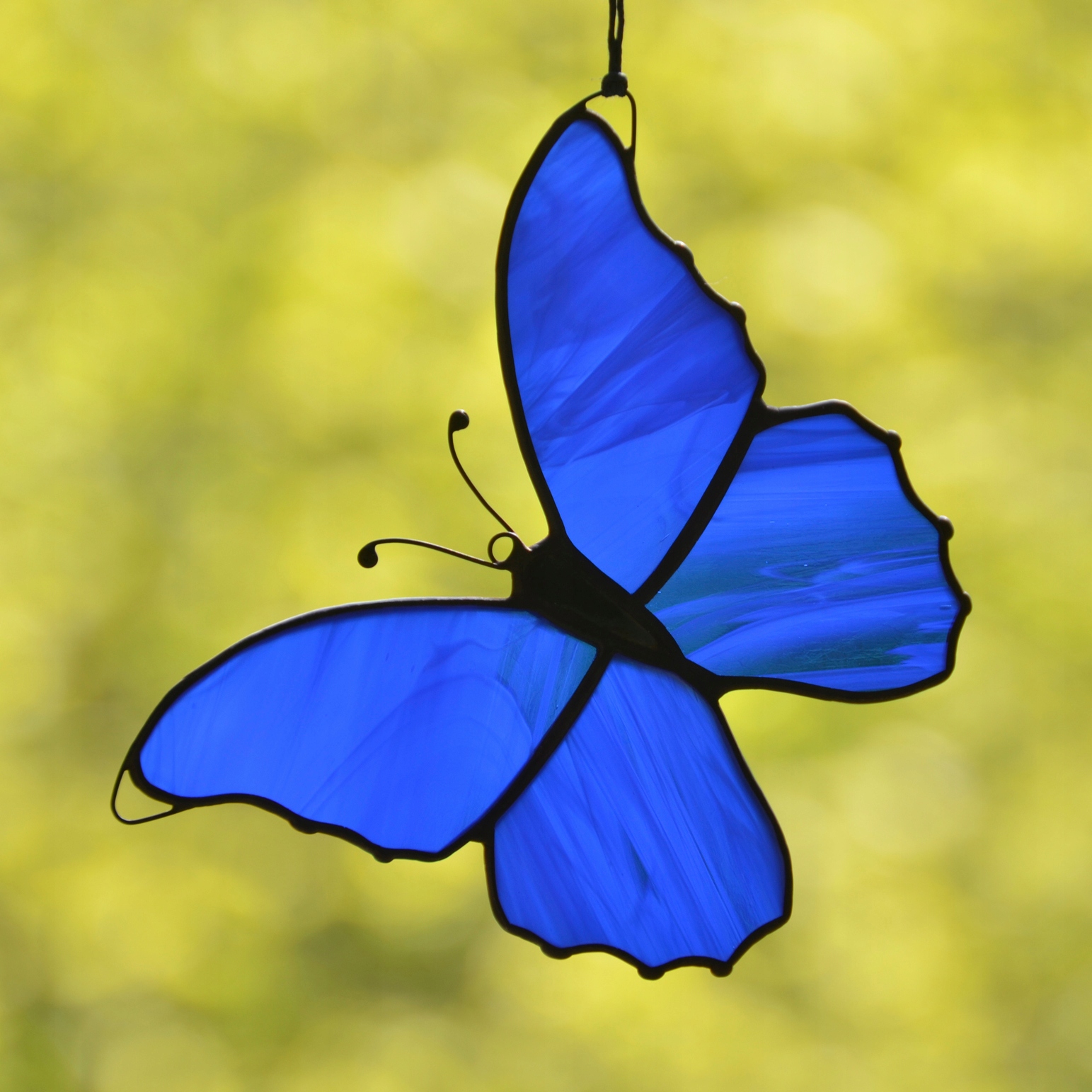 Motýl vitrážový Tiffany Závěsná Dekorace na okno