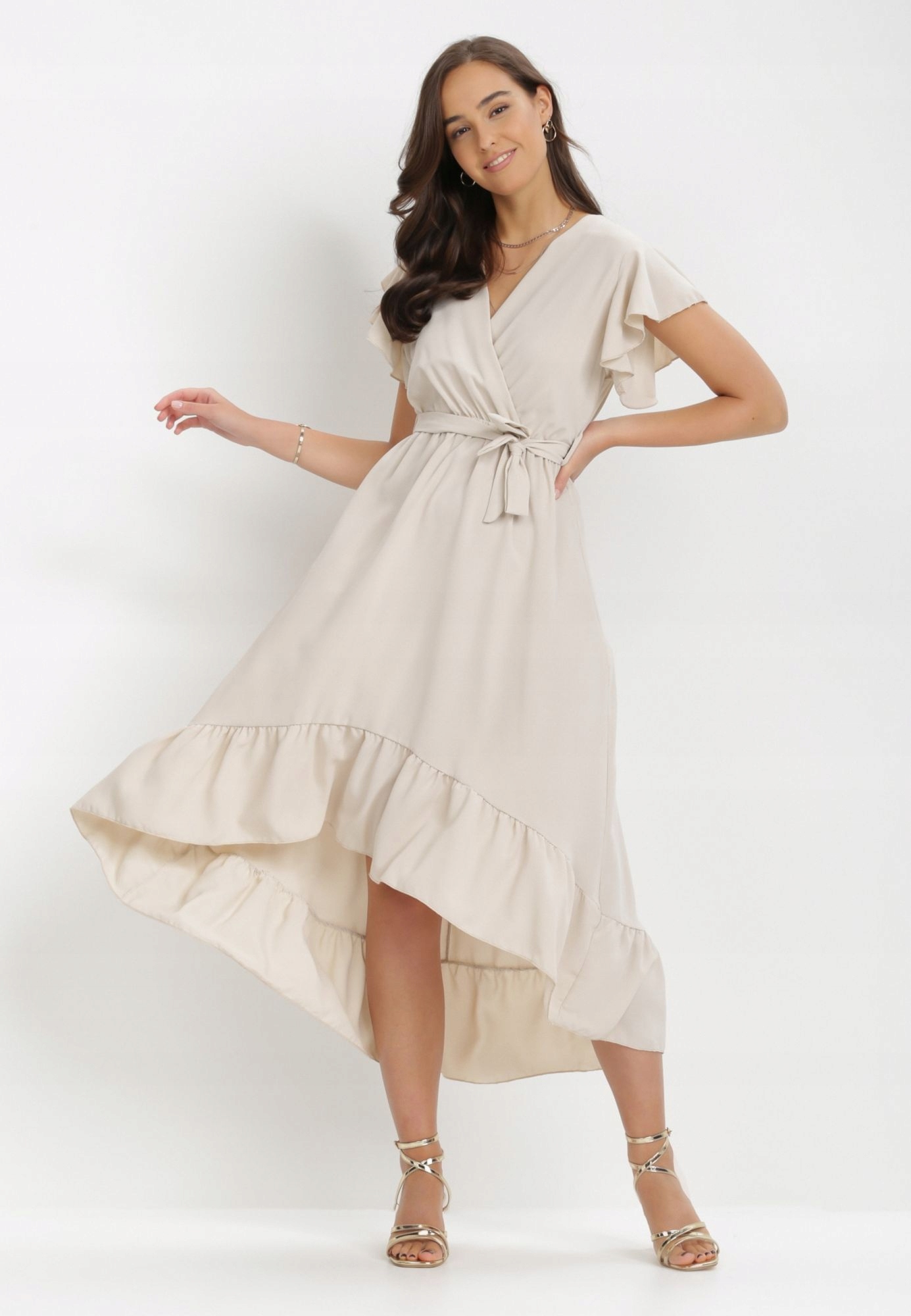 

Jasnobeżowa Sukienka S