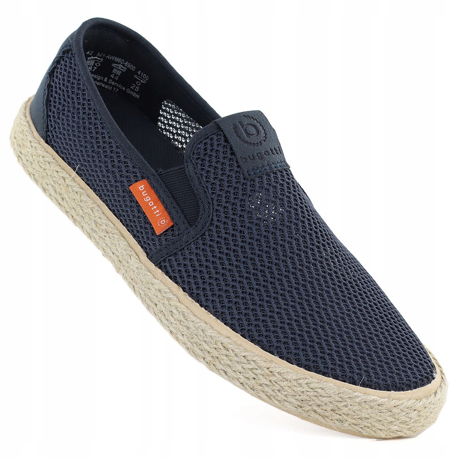 Pánské polobotky espadrilky nazouvací tmavě modré Bugatti TT153055 41