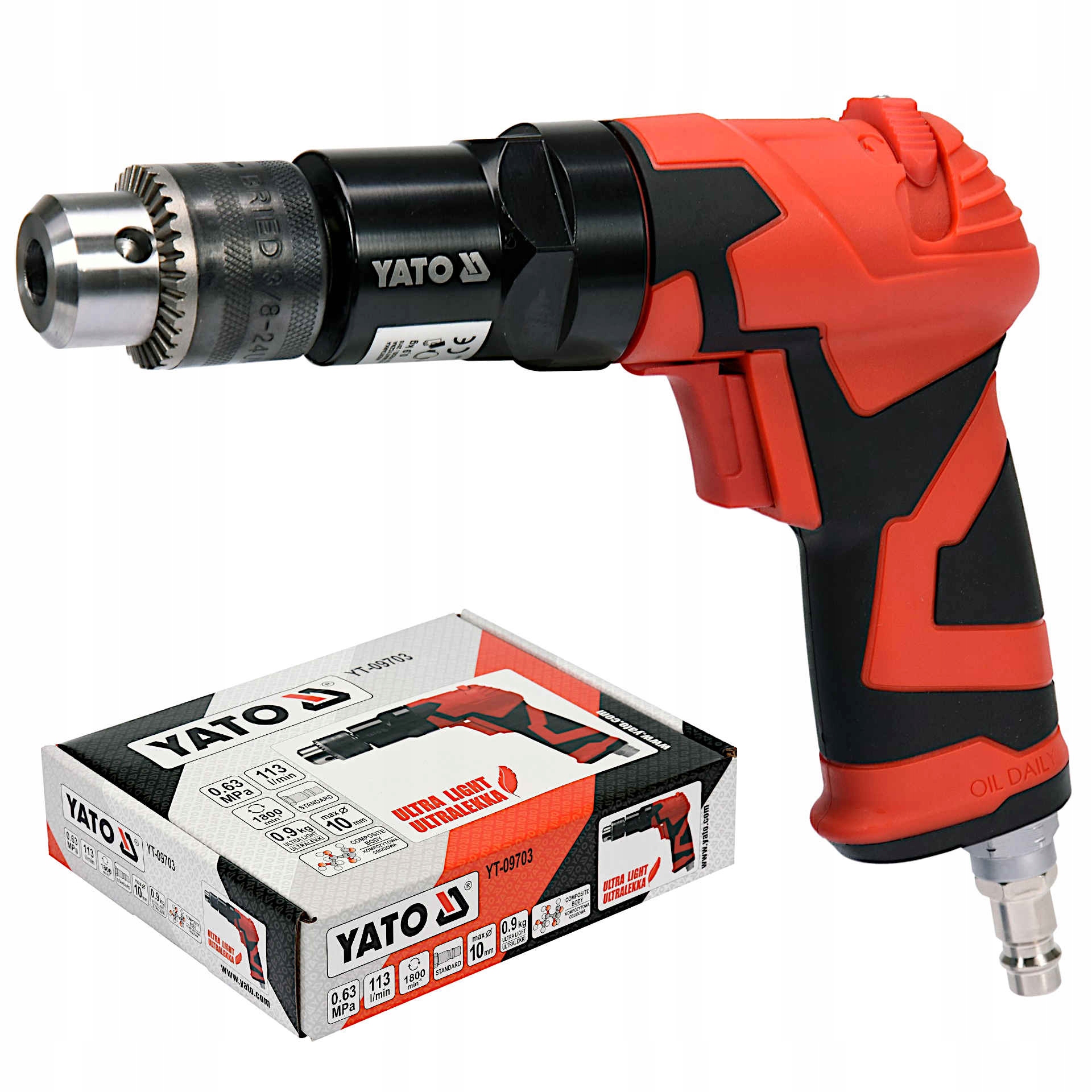 

Wiertarka Pneumatyczna Yato 10 mm Lekka YT-09703