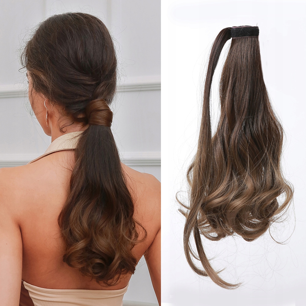 Hedvábný clip in Wrap Around Ponytail čokoládová