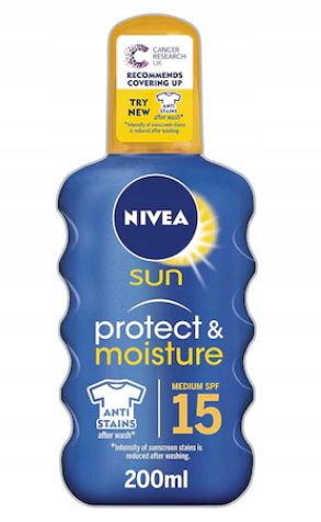 Nivea Opalovací hydratační sprej Spf 15 (Hydratační opalovací sprej) 200 ml
