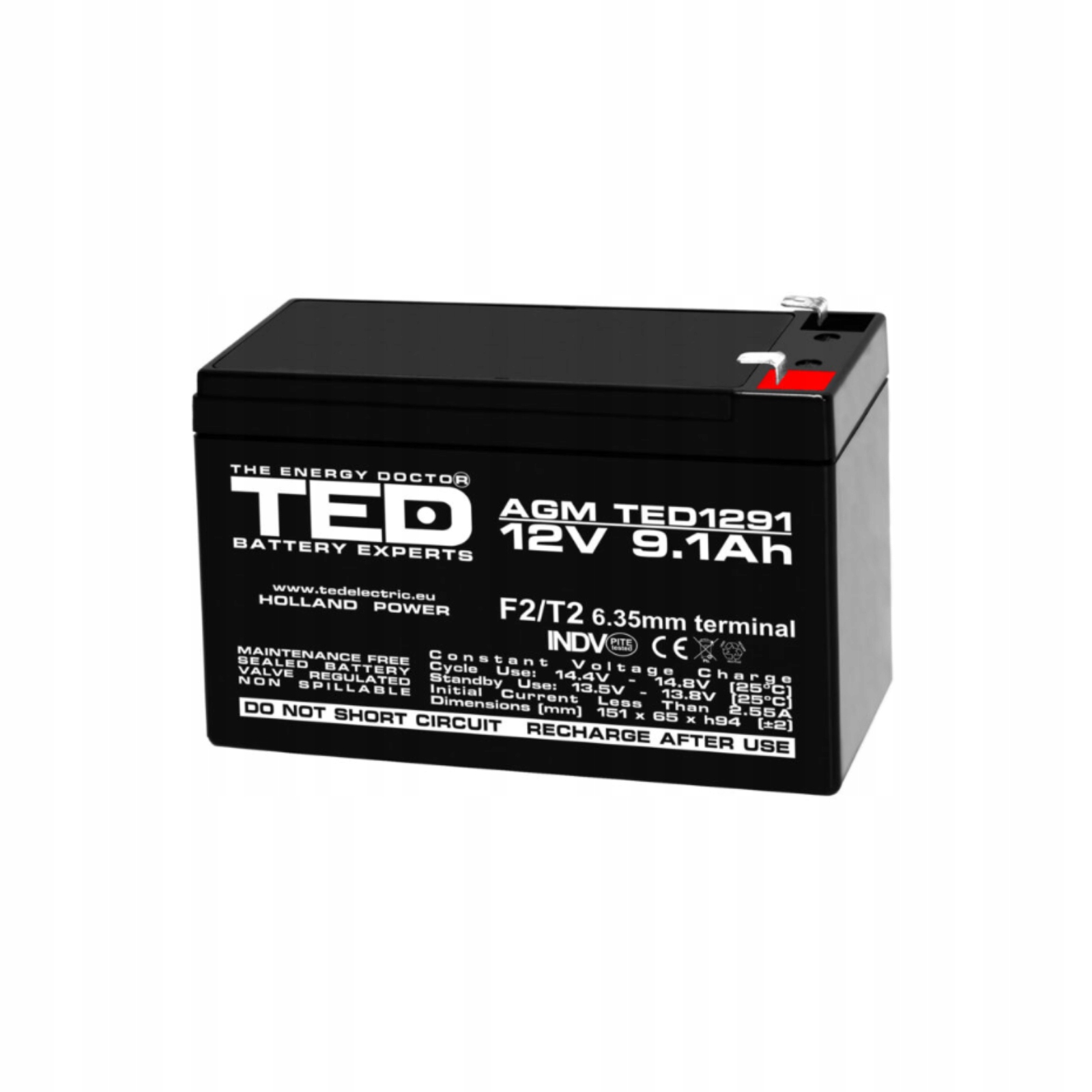 TED003263: akumulátor Ted 12V 9.1Ah F2
