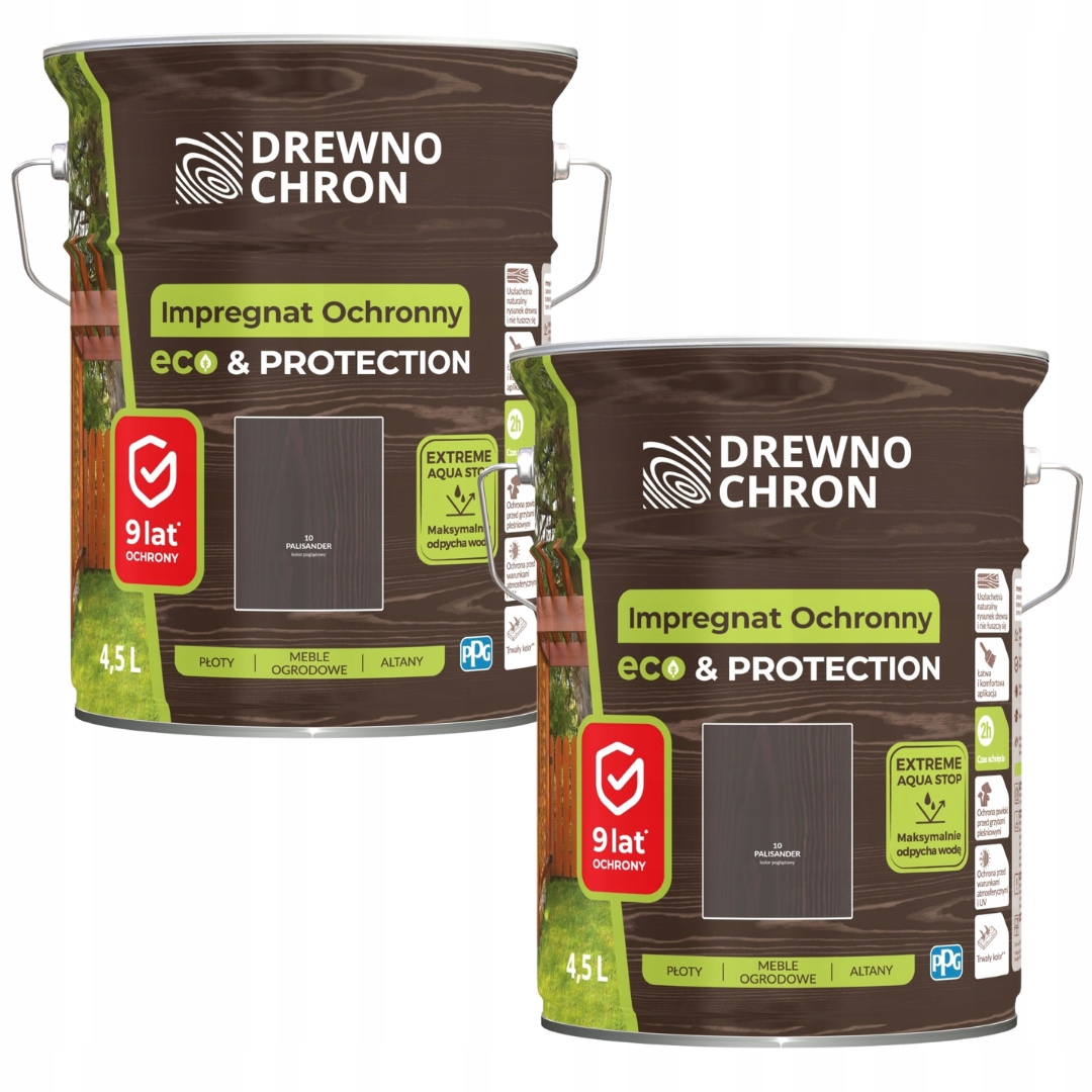 Set Drewnochron Eco&protection 2x4,5L Impregnat Na Dřevo Palisander 9L