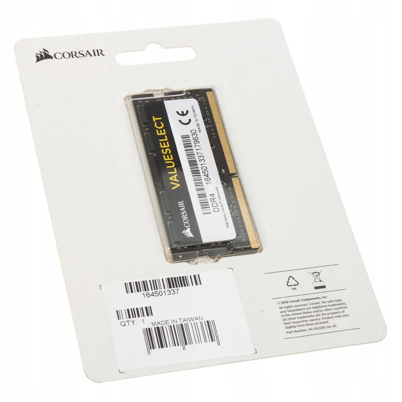 

Pamięć Ram Corsair 16 Gb Sodimm DDR4 15 CL