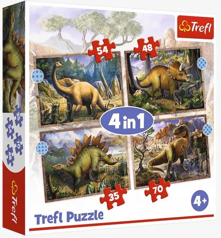 

Puzzle 4w1 Ciekawe Dinozaury 35/54/48/70 el. Trefl